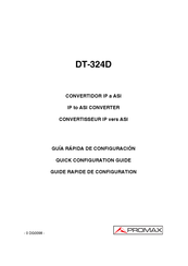 Promax DT-324D Guide Rapide De Configuration