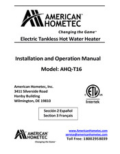 American Hometec AHQ-T16 Guide D'installation Et D'utilisation