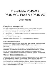 Acer TravelMate P645-VG Guide Rapide