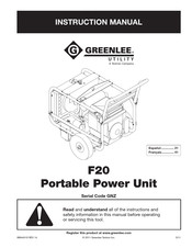 Textron GREENLEE UTITITY GNZ F20 Manuel D'instructions