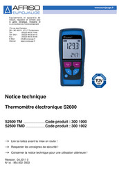Afriso Eurojauge S2600 TM Notice Technique