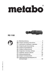 Metabo RS 1100 Instructions D'utilisation Originales