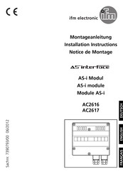 IFM Electronic AS interface AC2617 Notice De Montage