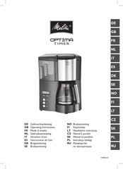 Melitta OPTIMA TIMER Mode D'emploi