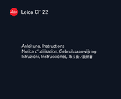 Leica CF 22 Notice D'utilisation