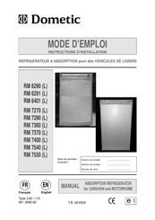 Dometic RM 7290 Mode D'emploi