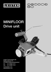 Leister MINIFLOOR Instructions D'utilisation
