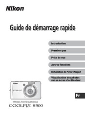 Nikon COOLPIX S500 Guide De Démarrage Rapide