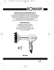 BOMANN CB 850 Mode D'emploi & Garantie