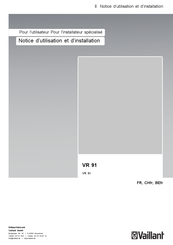 Vaillant VR 91 Notice D'utilisation Et D'installation