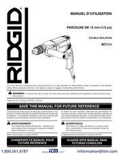 RIDGID R7111 Manuel D'utilisation