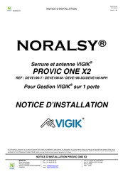 NORALSY VIGIK PROVIC ONE X2 Notice D'installation