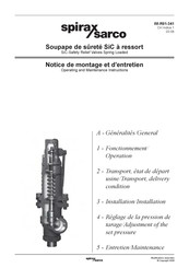 Spirax Sarco SiC Notice De Montage Et D'entretien