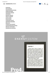 ENERGY SISTEM pro4. Manuel De L'utilisateur