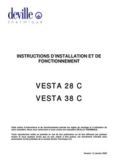 deville THERMIQUE VESTA 38 C Instructions D'installation Et De Fonctionnement