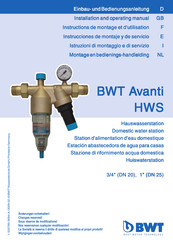 BWT Avanti HWS 3/4 Instructions De Montage Et D'utilisation
