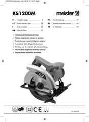 Meister KS1200M Traduction Du Manuel D'utilisation Original