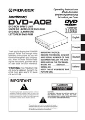 Pioneer LaserMemory DVD-A02 Mode D'emploi