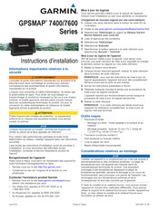 Garmin GPSMAP 7600 Série Instructions D'installation