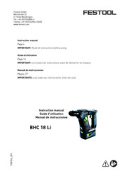 Festool BHC 18 Li Guide D'utilisation