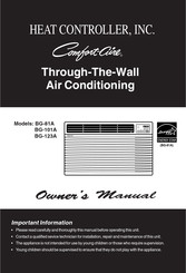 Heat Controller Comfort-Aire BG-101A Manuel De L'utilisateur