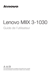 Lenovo MIIX 3-1030 Guide De L'utilisateur