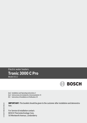 Bosch Tronic 3000 C Pro Instructions D'installation Et D'utilisation