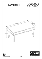 Jysk TAMHOLT 3620973 73150001 Manuel D'installation