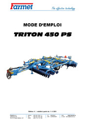 Farmet TRITON 450 PS Mode D'emploi