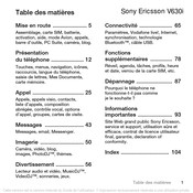 Sony Ericsson V630i Mode D'emploi