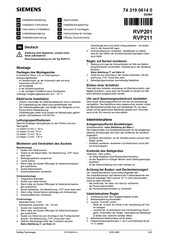 Siemens RVP201 Instructions D'installation