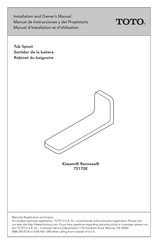 Toto Kiwami Rennese TS170E Manuel D'installation Et D'utilisation