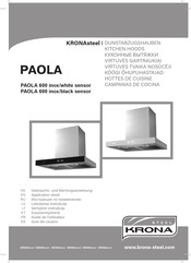 KRONAsteel PAOLA 600 inox/white sensor Guide De L'utilisateur