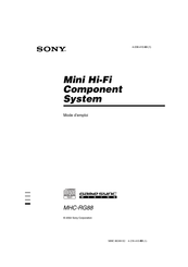 Sony MHC-RG88 Mode D'emploi