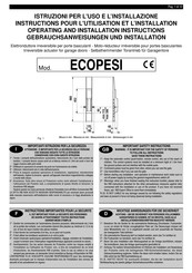 Rib ECOPESI Instructions Pour L'utilisation Et L'installation