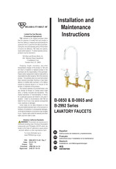 T&S B-0865 Série Instructions Pour L'installation Et La Maintenance
