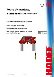 HADEF 29/06E-Synchro Série Notice De Montage, D'utilisation Et D'entretien