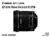 Canon EF-S10-18mm f/4.5-5.6 IS STM Mode D'emploi