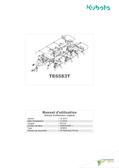 Kubota TE6583T Manuel D'utilisation