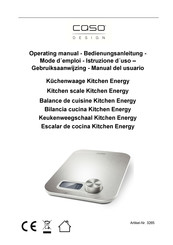 CASO DESIGN Kitchen Energy Mode D'emploi