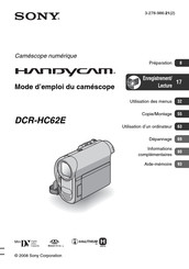 Sony HANDYCAM DCR-HC62E Mode D'emploi