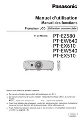 Panasonic PT-EW540 Manuel D'utilisation