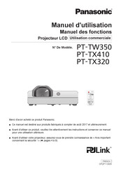Panasonic PT-TX320 Manuel D'utilisation