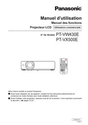 Panasonic PT-VX500E Manuel D'utilisation