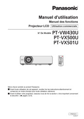Panasonic PT-VX501U Manuel D'utilisation