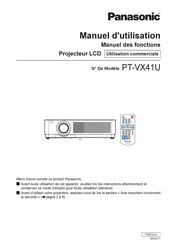 Panasonic PT-VX41U Manuel D'utilisation