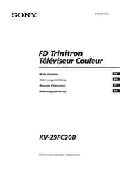 Sony FD Trinitron KV-29FC20B Mode D'emploi