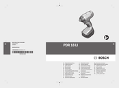 Bosch PDR 18 LI Notice Originale