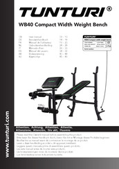 Tunturi WB40 Compact Width Weight Bench Manuel De L'utilisateur