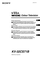 Sony WEGA WIDE KV-32CS71B Mode D'emploi